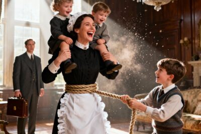 THE BILLIONAIRE ENTERED HIS HOUSE UNANNOUNCED AND SAW THE HOUSEKEEPER WITH HIS TRIPLETS: WHAT HE SAW CHANGED EVERYTHING.