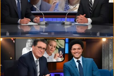 The sharpest truth-tellers of modern comedy have officially declared war on silence. Jon Stewart, Trevor Noah, Stephen Colbert, and Jimmy Kimmel are no longer simply defending free speech—they are challenging the very definition of “news.”