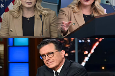 “I LOST A STAGE — WHILE YOU NEVER HAD ONE TO LOSE.” STEPHEN COLBERT FIRES BACK AT KAROLINE LEAVITT…