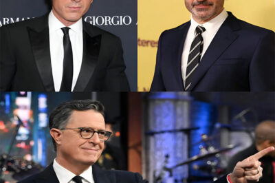 MEDIA EARTHQUAKE IS COMING? Three powerhouse names. One explosive rumor. Stephen Colbert. David Muir. Jimmy Kimmel