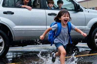 The rain fell in relentless sheets, hammering the asphalt and turning the school parking lot into a blur of gray and silver, each drop a reminder of the storm brewing both outside and within my chest. At pickup time, I had been sitting in a budget meeting, the fluorescent lights buzzing overhead, when my phone vibrated violently across the polished conference table. Mrs. Patterson’s name flashed on the screen, and an icy dread spread through me before I even answered.