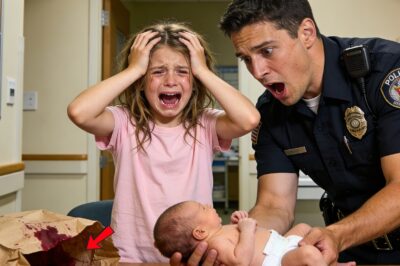 A little girl walked into a police station clutching a bag and whispered, “He won’t move anymore.” Moments later, an officer opened it—and called 911 in tears.
