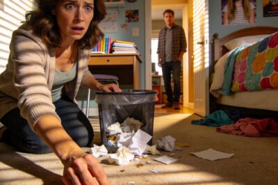 My fifteen-year-old daughter started gaining weight soon after I remarried and we all moved in together. When I asked her, “What’s wrong?” she avoided my eyes and said, “It’s nothing—I’ve just been eating more.” My husband laughed and said, “You’re overthinking it.” Then one day, while cleaning her room, I emptied the trash can. Inside, I found a pregnancy test.