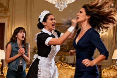 The widowed millionaire’s daughter disguises herself as a cleaning lady, and the waitress saves the triplets…