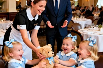 Millionaire widower brought his mute triplets to work… the waitress’s gesture made them speak!