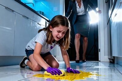 I came home from my business trip two days early and found my 9-year-old daughter alone, scrubbing the kitchen floor until her hands b.l.e.d as a “punishment.” My in-laws had taken “their real grandchild” — my sister-in-law’s kid — to an amusement park. I didn’t yell. I didn’t cry. I simply did what I had to do. By the next morning, my phone wouldn’t stop ringing.