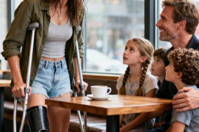 The one-legged girl asked the single father. His answer made her burst into tears.