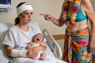 After my car accident, my mother refused to care for my six-week-old baby, saying, “Your sister never has these emergencies.” She went on a Caribbean cruise. From my hospital bed, I arranged for care and stopped paying the $4,500-a-month support I’d been paying for nine years—$486,000. Hours later, Grandpa came in and said…