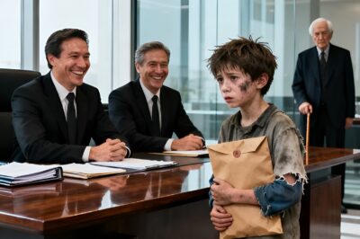 “I’m just returning this envelope”: The day an invisible child exposed corporate secrets and forced a millionaire to face the truth…