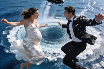 The husband pushes his pregnant