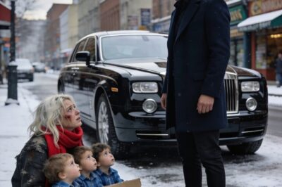 A millionaire sees his ex-girlfriend begging on the street with three children who look exactly like him—what happens next will break your heart.