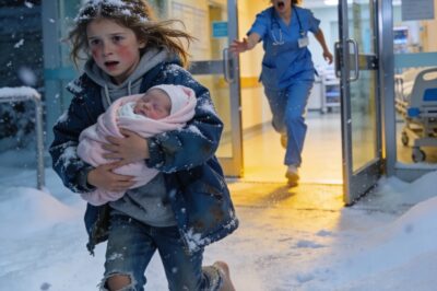 A bruised 7-year-old girl walked into the emergency room carrying her baby sister in her arms — and what she whispered made the entire hallway fall silent.