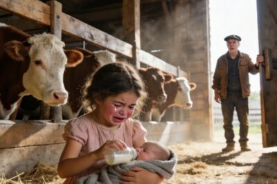 “I’m Sorry, Sir… I Don’t Have Any Money for Milk,” the 7-Year-Old Beggar Whispered at 5:30 A.M — But When the Texas Rancher Followed Her Through the Rain and Discovered Where She Was Hiding With a Starving Baby, He Uncovered a Shocking Abandonment Plot and a Custody Battle No One Saw Coming