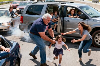 All the kids were screaming in the car, laughing and fighting, when my father suddenly yelled, “Keep it down. I need to focus.” My mother tried to calm them, but no one listened. Furious, my dad slammed the brakes in the middle of the highway. Before I could react, he grabbed my seven-year-old daughter, dragged her out, and kicked her onto the road. I screamed, “What are you doing? She’s just a kid.” My sister rushed to grab her own children, and my parents said coldly, “Don’t worry, honey. We’d never do this to yours.” My sister snapped, “Stay away from me,” which only enraged them more. As my daughter ran toward me, my parents shoved us both onto the road and drove off. A car hit us moments later. When I woke up in the hospital, my husband was beside me. After hearing everything, he made sure my parents were left in absolute ruins.