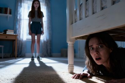 My neighbor kept insisting she’d seen my daughter at home during school hours. I knew that couldn’t be true… unless something was being hidden from me. So I pretended to leave for work, then slipped back inside and hid under her bed. The house was silent—until footsteps entered her room. Then voices. Low. Familiar. What I heard next made my blood run cold, because my daughter wasn’t skipping school… she was being kept there.