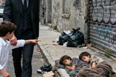 “—Dad, stop the car! —she shouted—. Those children in the garbage… they’re just like me.