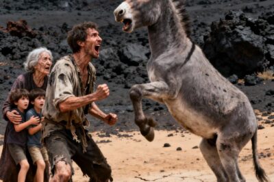 He left with a contemptuous smile, leaving her alone with an old donkey.