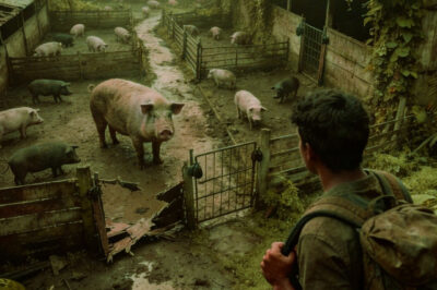 He rented a mountain to raise 30 pigs and abandoned it for five years… but when he returned, what he found there left him completely paralyzed.
