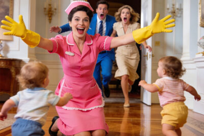The millionaire’s triplets froze the moment they saw the housekeeper… then suddenly burst into tears in a way no one could explain. The room fell silent—but it was what the man did next, without saying a single word, that turned confusion into something far deeper… and changed everything they thought they knew.