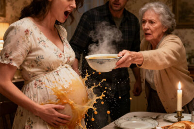 I never once told my husband that the lavish mansion where he let his mom shame me was legally deeded solely in my name, all along. When scorching soup slid over my pregnant stomach and he watched in cowardly silence, I didn’t yell; I calmly grabbed my phone and cut off their gravy train. Before the burn on my skin even cooled, my attorneys had already locked every single shared account and filed for an immediate eviction…