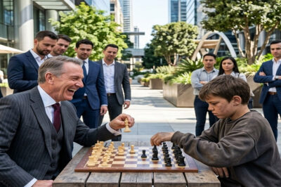 He gambled a family’s freedom to humiliate a poor child, unaware that checkmate would reveal a secret that would bring him to his knees.