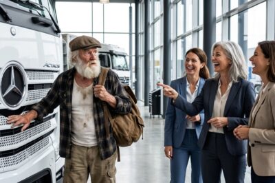 They mocked his old clothes when he asked for 5 Mercedes trucks, but they made the mistake of their lives when they discovered who he really was.