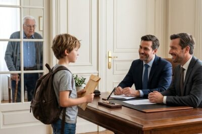 The street kid returned an envelope he’d taken from the trash. The millionaire son-in-law mocked him, but the real owner was watching…