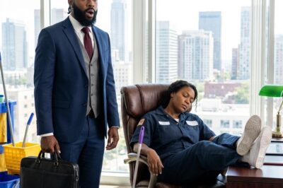 “The Billionaire Caught the Cleaning Lady Sleeping in Her Chair… What He Did Next Will Break Your Heart ”