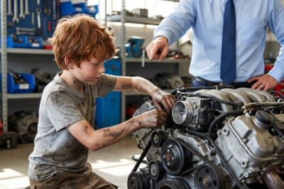 “If you fix this engine, I’ll give you my job,” the boss said mockingly, without imagining who the boy really was…