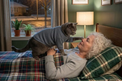 The cat would wake its owner up every night and force her to go sleep on the sofa. She complained of insomnia, until one day she got tested.