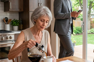 I just smiled and poured myself another cup of coffee while he continued staring at his phone.