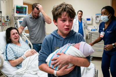 The lifeless newborn was laid into his big brother’s arms. A few seconds later, a cry rang out!