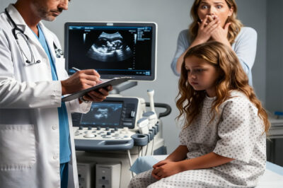 “My husband insisted the girl was just faking it, until I secretly took her in for some tests. Looking at the screen, the doctor whispered, trembling, ‘There’s something alive inside the girl…’ and my scream tore through the hospital silence.”