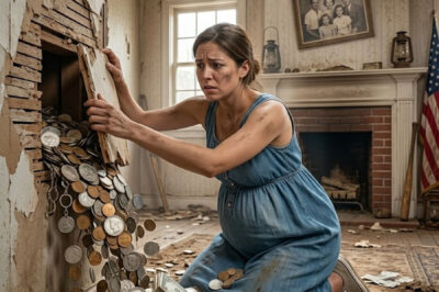 Pregnant widow bought a house for next to nothing… She found a treasure hidden in the adobe behind an old painting