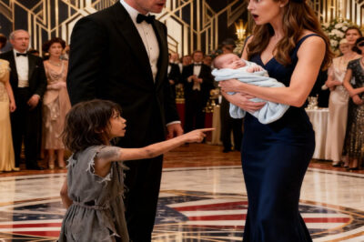 The homeless girl pulled the baby from the trash… and hours later, soaked to the bone, she burst into the city’s most luxurious engagement party. She pointed her finger at the bride… and the entire ballroom held its breath.