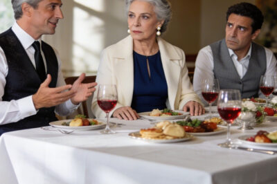 My son took me to a business dinner with a French client, and I pretended not to understand a word.