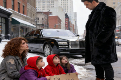 “A millionaire sees his ex-girlfriend begging on the street with three children who look exactly like him—what happens next will break your heart.”