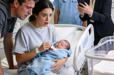 I noticed ONE detail wrong with my newborn’s bracelet—seconds later, the room went silent… and a stranger walked in carrying MY baby