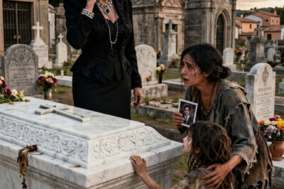 Una Mujer Adinerada Visitó La Tumba De Su Hijo Y Encontró A Una Mujer Llorando Con Una Niña Pequeña… Ocurrió una sorpresa…